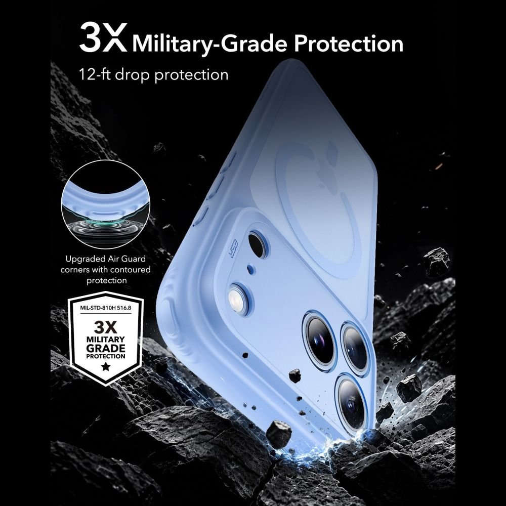 ESR iPhone 17 Pro Max / iPhone 18 Pro Max - Σκληρή Θήκη με Πλαίσιο Σιλικόνης - Classic Hybrid MagSafe - Frosted Light Blue