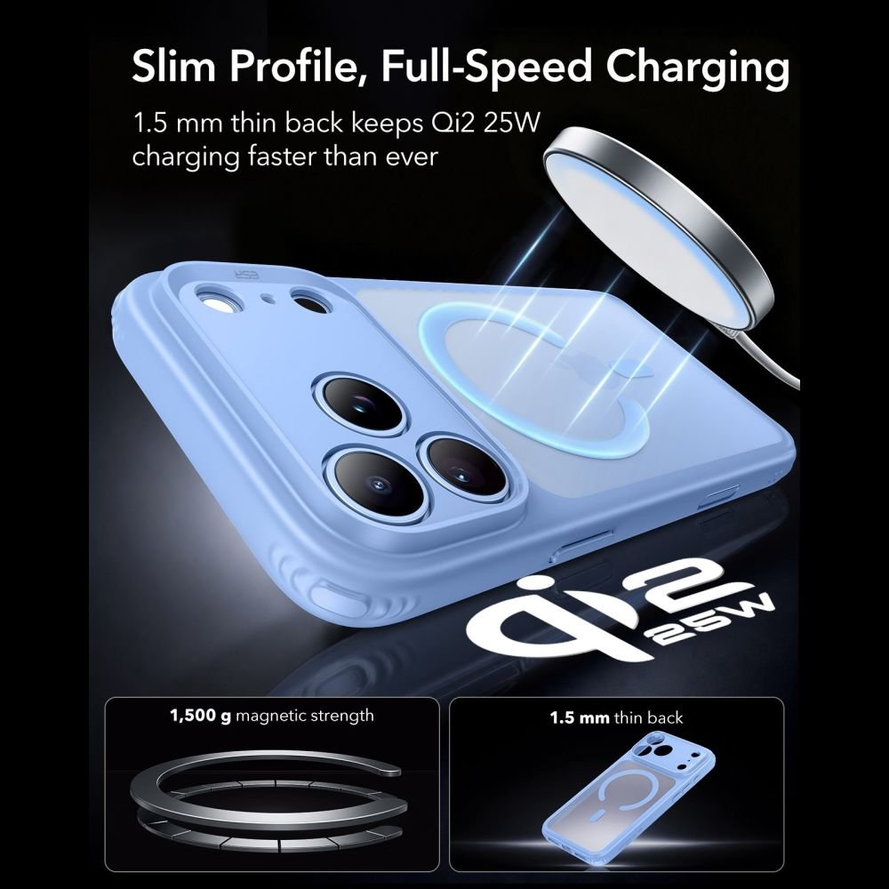 ESR iPhone 17 Pro Max / iPhone 18 Pro Max - Σκληρή Θήκη με Πλαίσιο Σιλικόνης - Classic Hybrid MagSafe - Frosted Light Blue