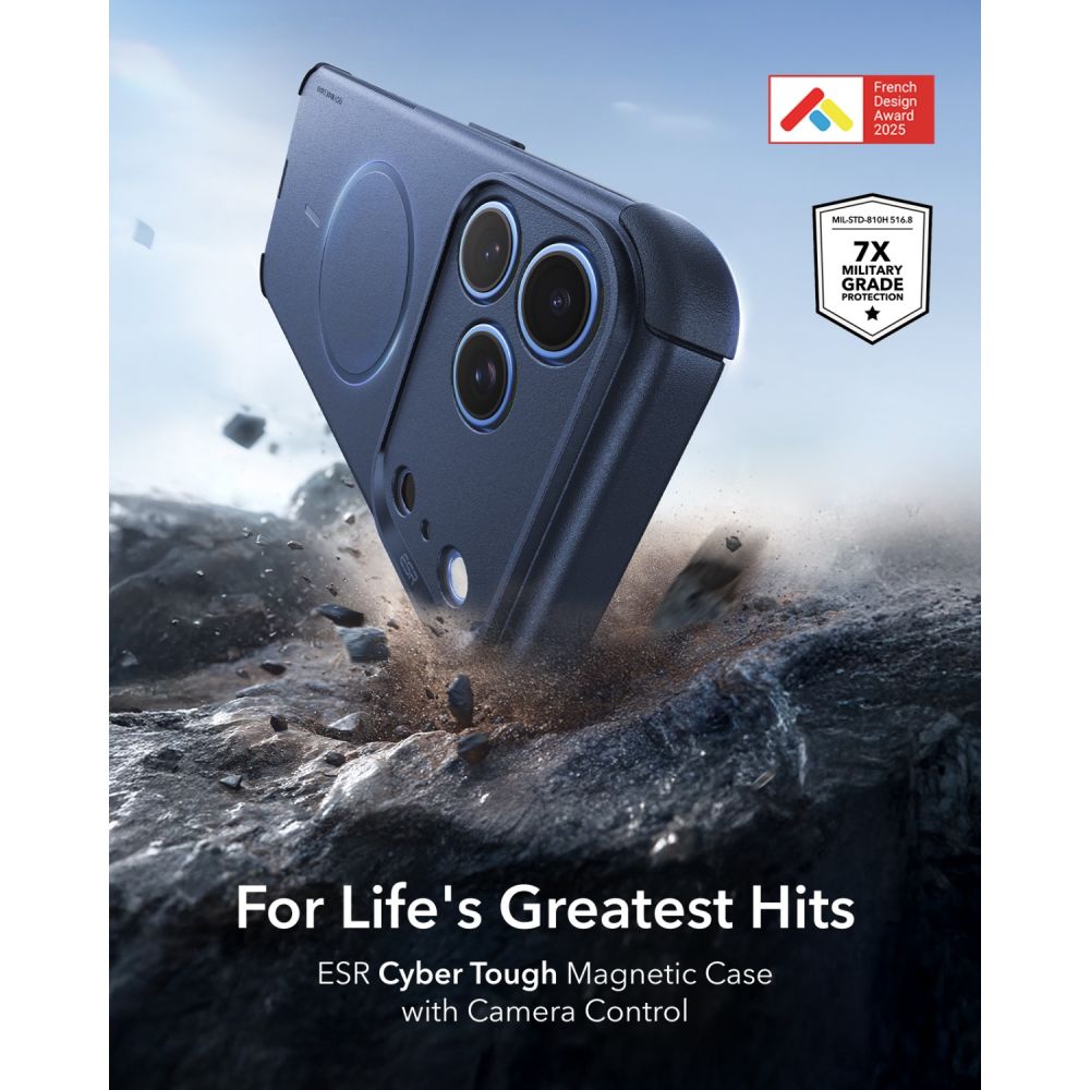 ESR iPhone 17 Pro Max / iPhone 18 Pro Max - Σκληρή Θήκη με Πλαίσιο Σιλικόνης και MagSafe - Cyber Tough MagSafe - Blue