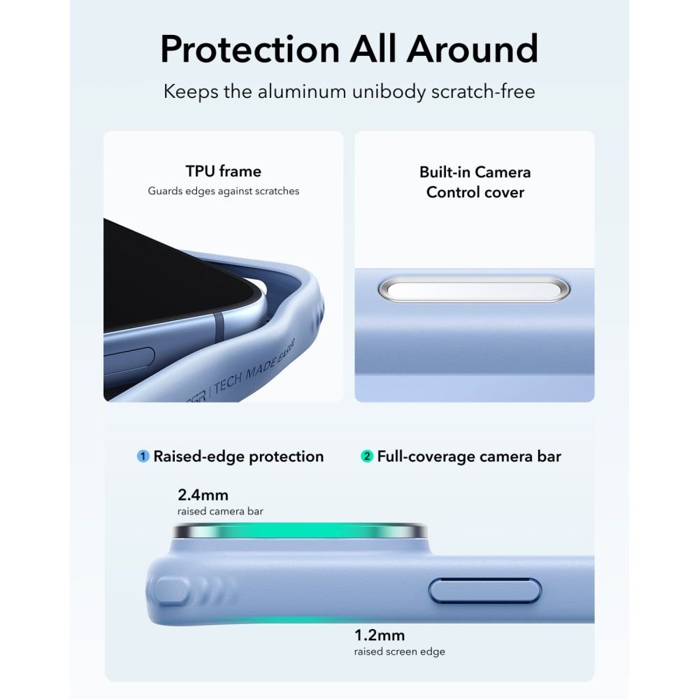 ESR iPhone 17 Pro Max / iPhone 18 Pro Max - Σκληρή Θήκη με Πλαίσιο Σιλικόνης και Σταντ - Classic Hybrid Kickstand MagSafe - Frosted Light Blue