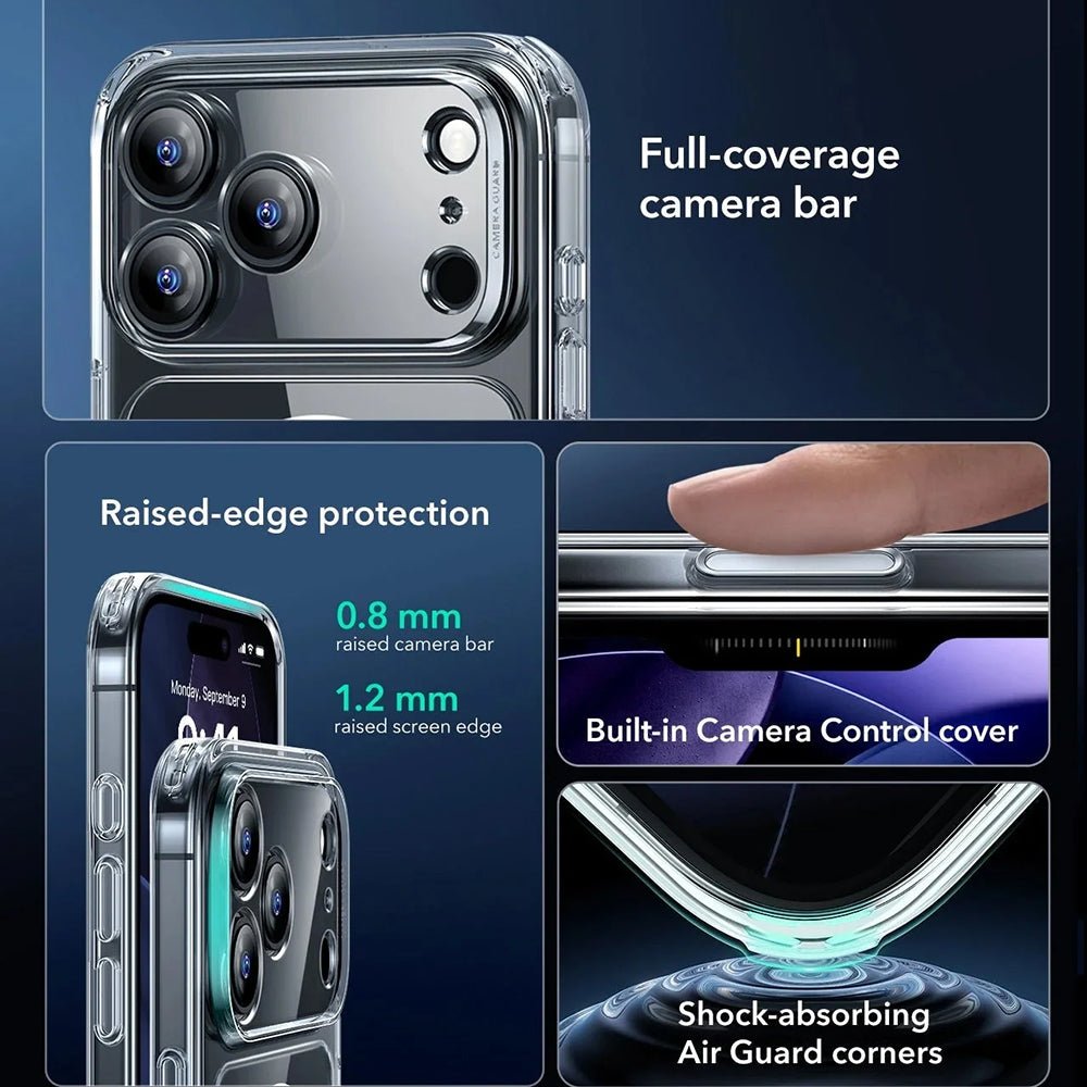 ESR iPhone 17 Pro Max - Σκληρή Θήκη με Πλαίσιο Σιλικόνης και MagSafe - Classic Hybrid Halolock - Clear