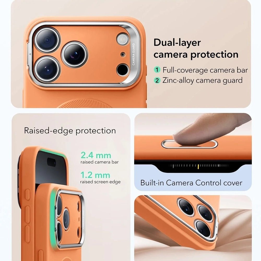 ESR iPhone 17 Pro Max - Σκληρή Θήκη με Πλαίσιο Σιλικόνης και Stand - Cloud Soft HaloLock Kickstand - Orange