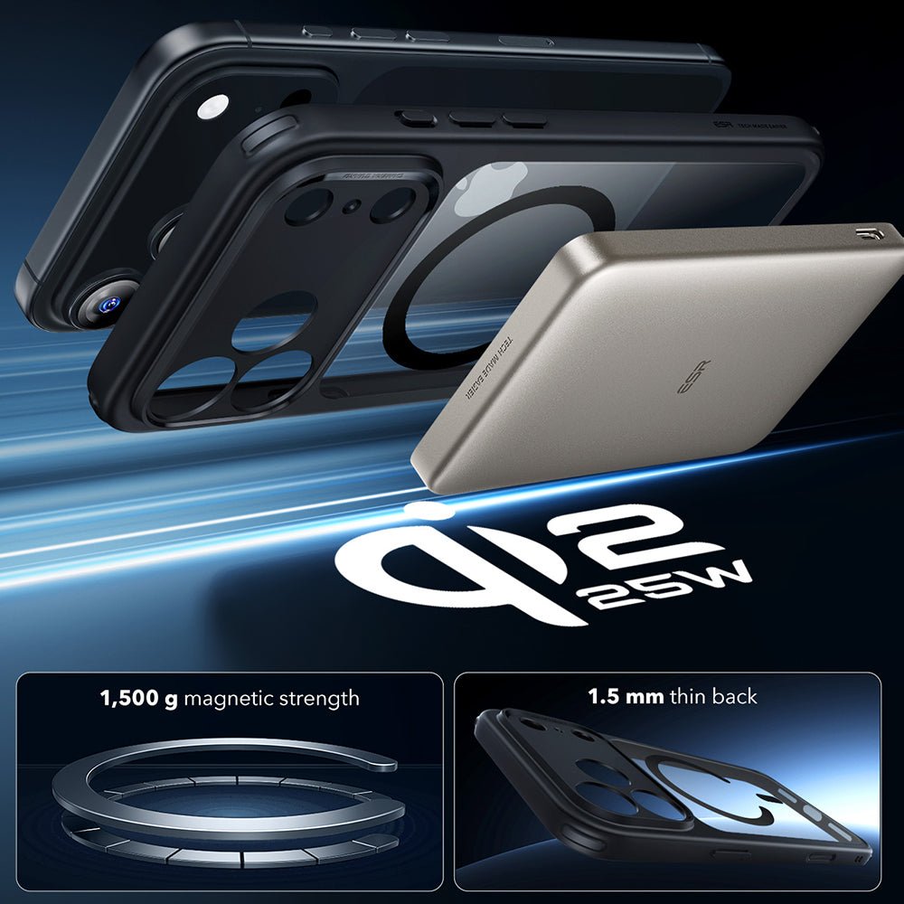 ESR iPhone 17 Pro - Σκληρή Θήκη με Πλαίσιο Σιλικόνης και MagSafe - Classic Hybrid Halolock - Clear Black