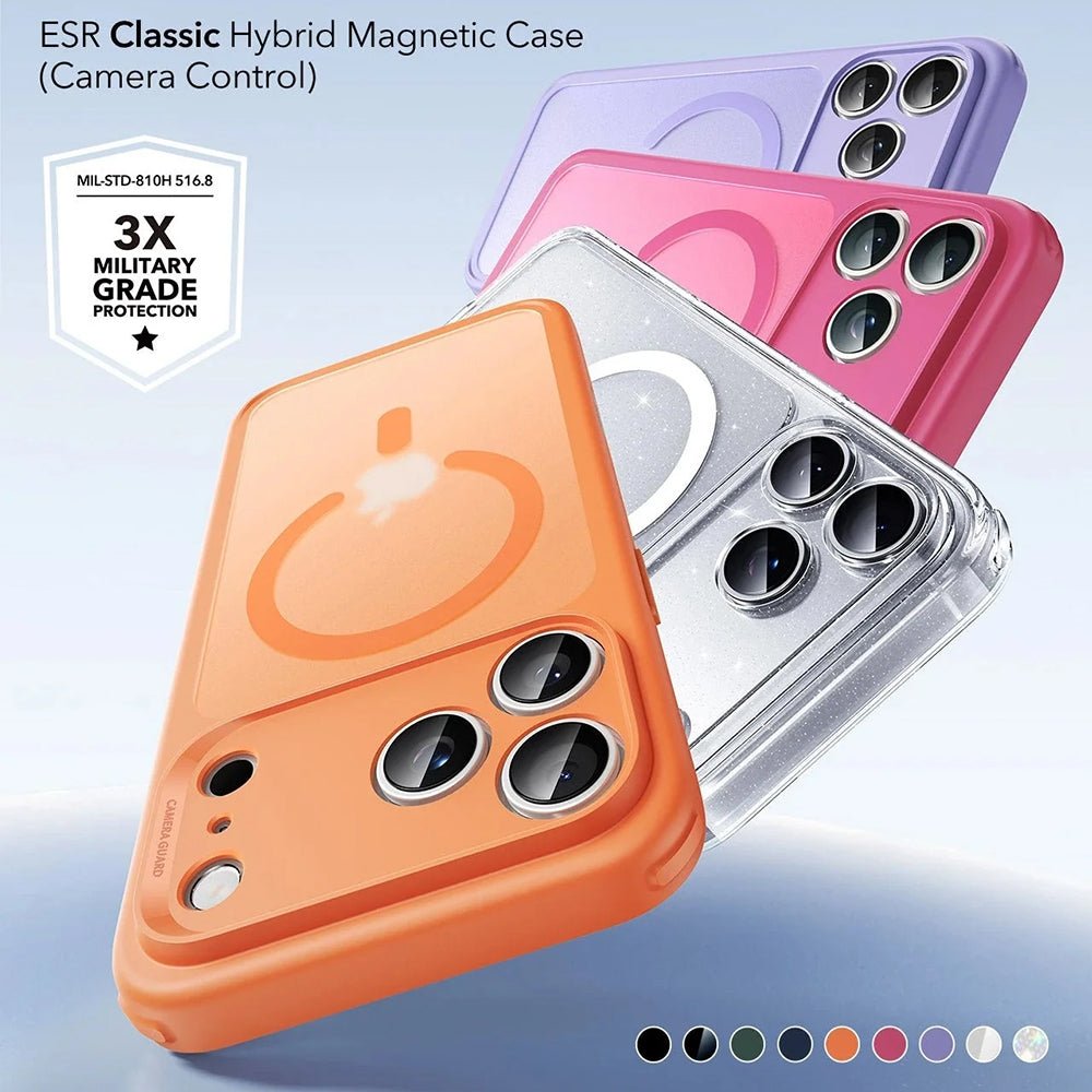 ESR iPhone 17 Pro - Σκληρή Θήκη με Πλαίσιο Σιλικόνης και MagSafe - Classic Hybrid Halolock - Clear Shimmer