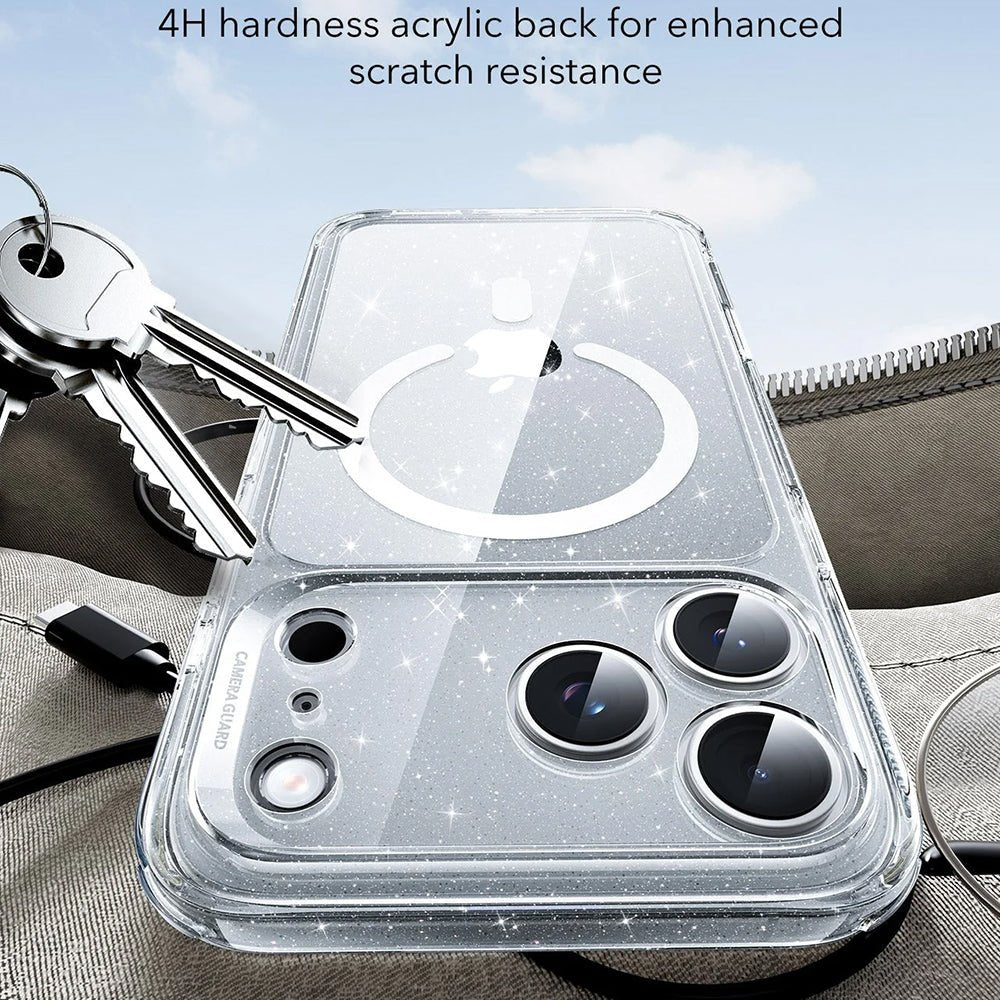 ESR iPhone 17 Pro - Σκληρή Θήκη με Πλαίσιο Σιλικόνης και MagSafe - Classic Hybrid Halolock - Clear Shimmer