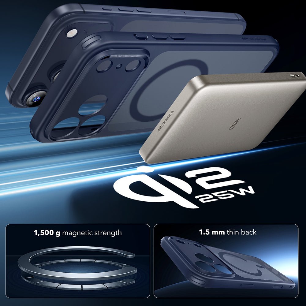 ESR iPhone 17 Pro - Σκληρή Θήκη με Πλαίσιο Σιλικόνης και MagSafe - Classic Hybrid Halolock - Frosted Blue
