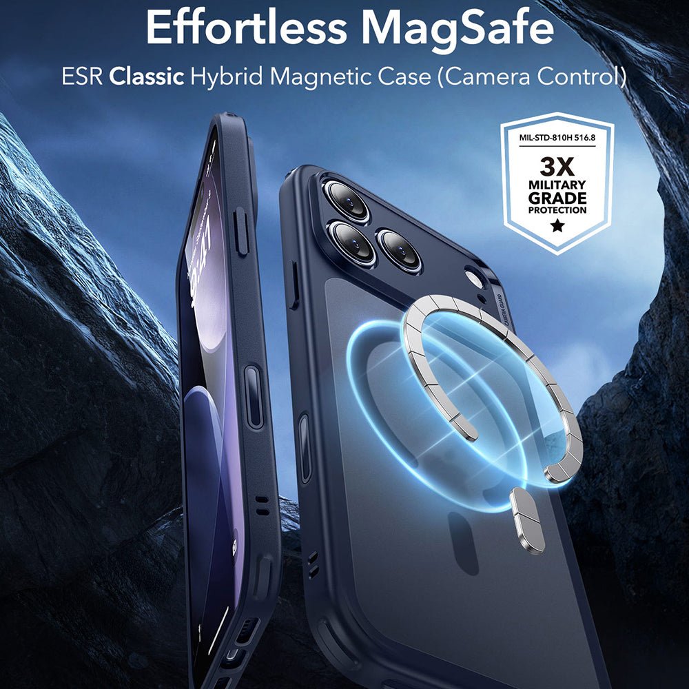 ESR iPhone 17 Pro - Σκληρή Θήκη με Πλαίσιο Σιλικόνης και MagSafe - Classic Hybrid Halolock - Frosted Blue