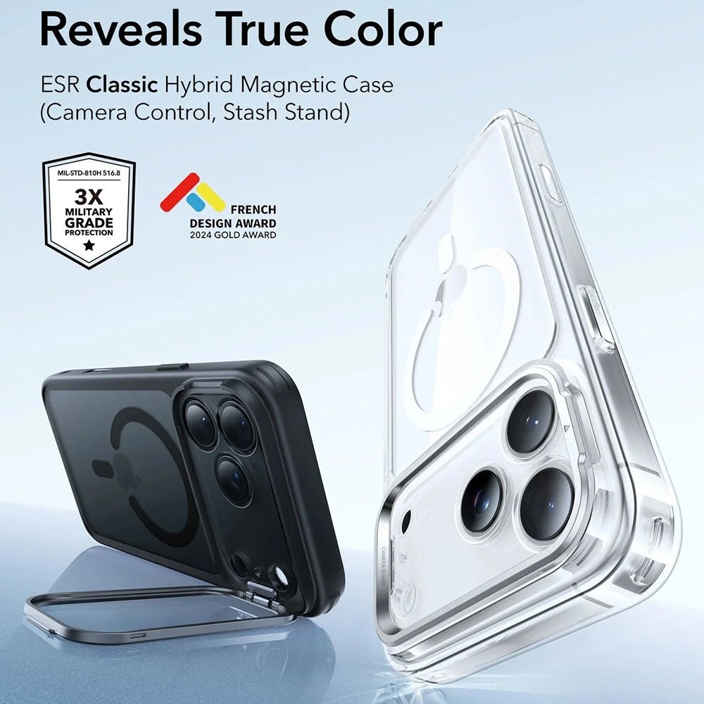 ESR iPhone 17 Pro - Σκληρή Θήκη με Πλαίσιο Σιλικόνης και Stand - Classic Hybrid HaloLock Kickstand - Frosted Black