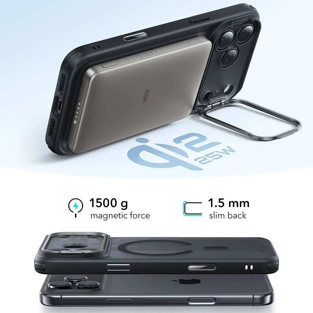 ESR iPhone 17 Pro - Σκληρή Θήκη με Πλαίσιο Σιλικόνης και Stand - Classic Hybrid HaloLock Kickstand - Frosted Black