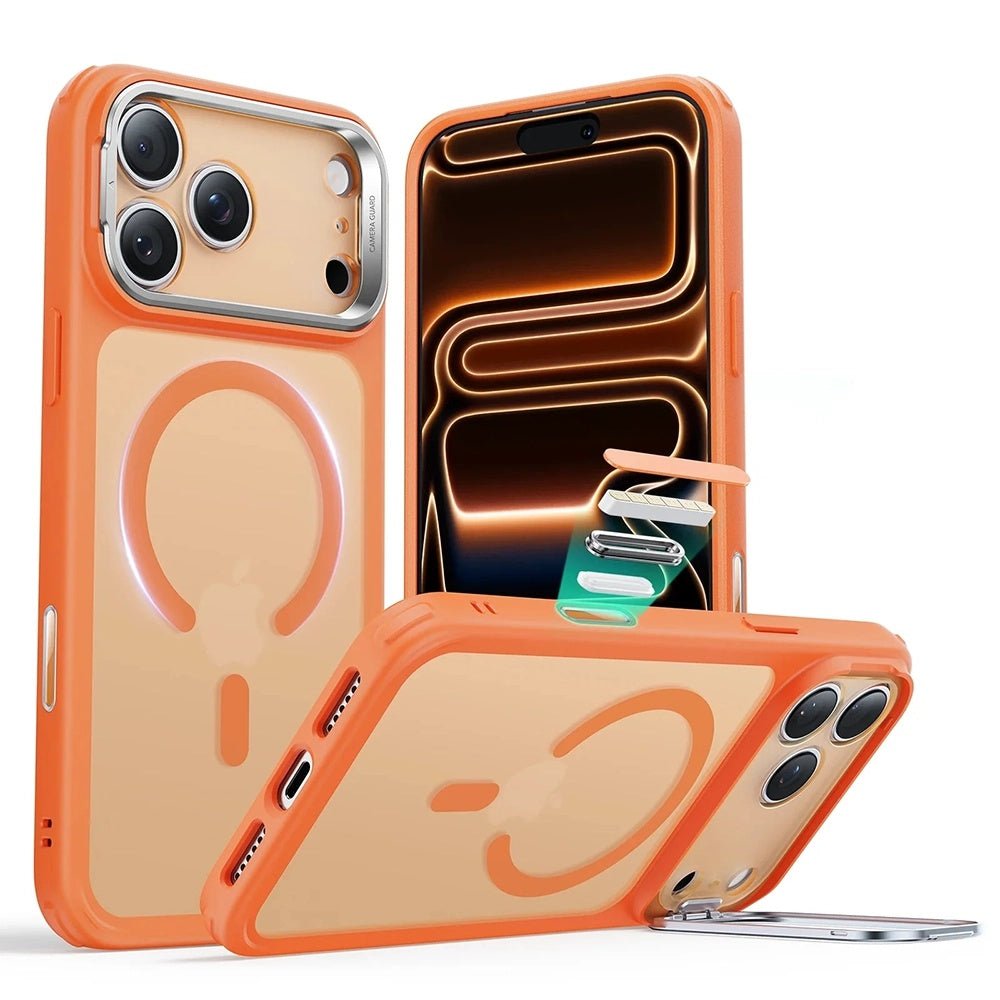 ESR iPhone 17 Pro - Σκληρή Θήκη με Πλαίσιο Σιλικόνης και Stand - Classic Hybrid HaloLock Kickstand - Frosted Orange