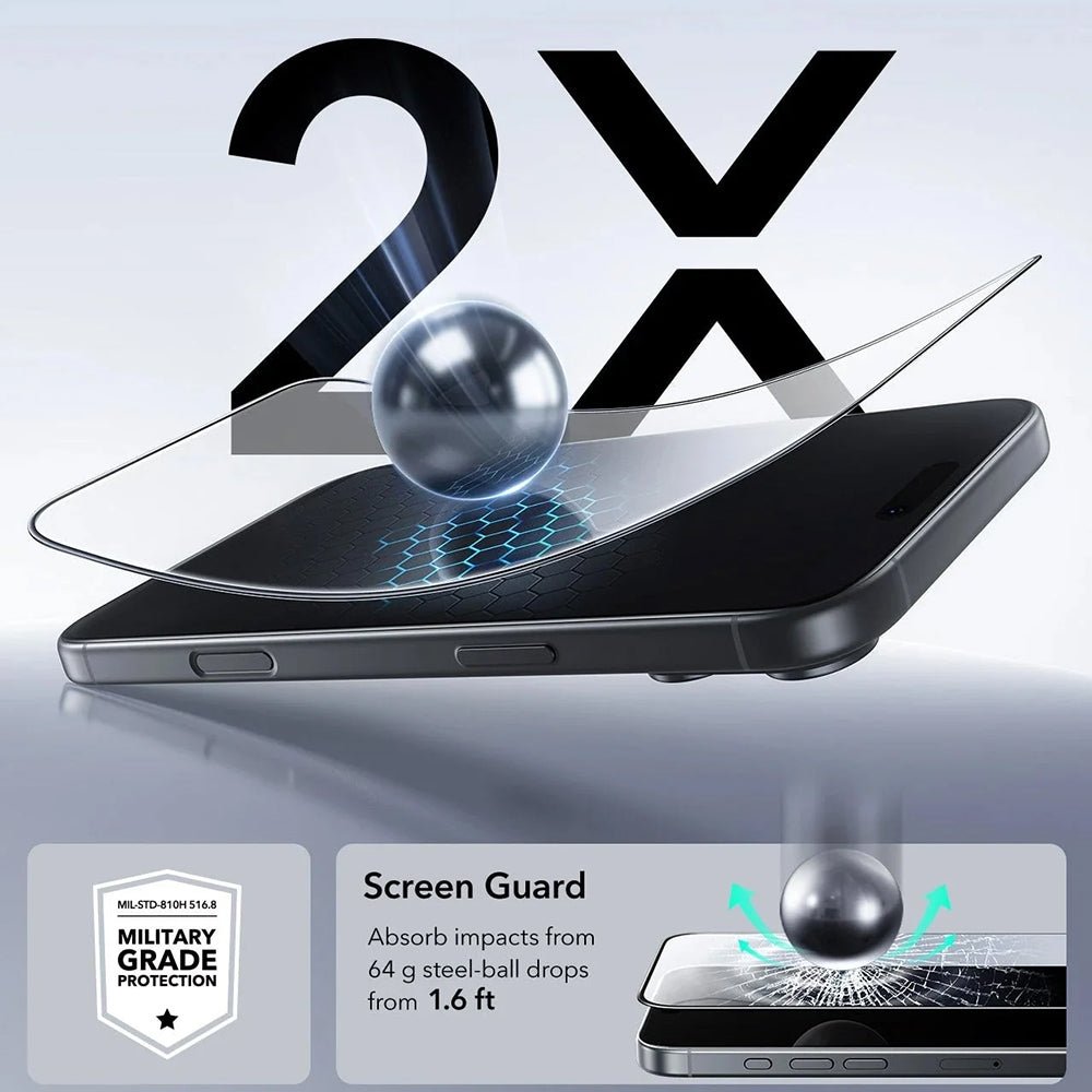 ESR iPhone 18 Pro / iPhone 17 Pro - Full Screen Αντιχαρακτικό Γυαλί Οθόνης - UltraFit - 3 Τεμάχια - Black