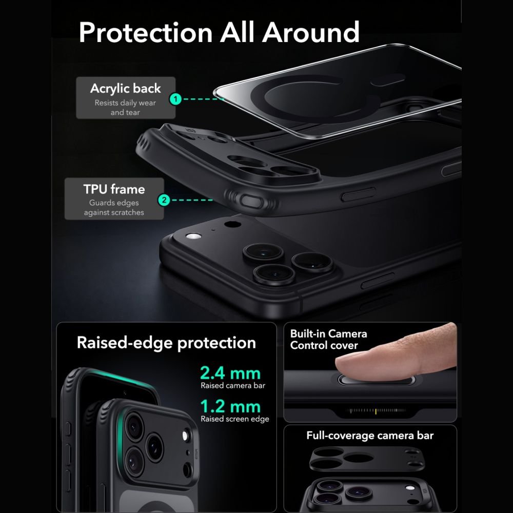 ESR iPhone 18 Pro / iPhone 17 Pro - Σετ με Θήκη Classic Hybrid MagSafe και Αντιχαρακτικό Γυαλί Οθόνης - Clear / Black