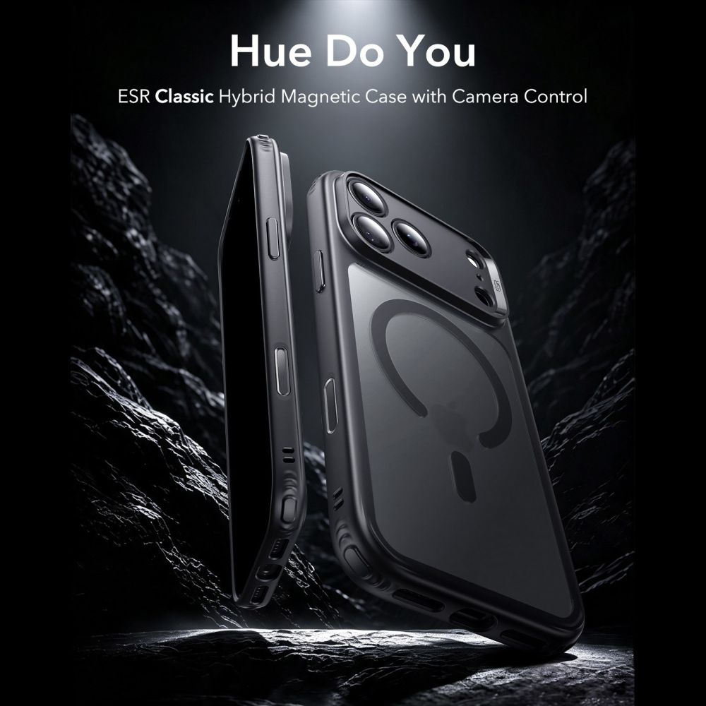 ESR iPhone 18 Pro / iPhone 17 Pro - Σκληρή Θήκη MagSafe με Πλαίσιο Σιλικόνης - Classic Hybrid - Frosted Black