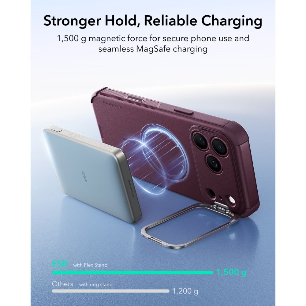ESR iPhone 18 Pro / iPhone 17 Pro - Σκληρή Θήκη MagSafe με Πλαίσιο Σιλικόνης και Σταντ - Cyber Tough Kickstand - Deep Burgundy