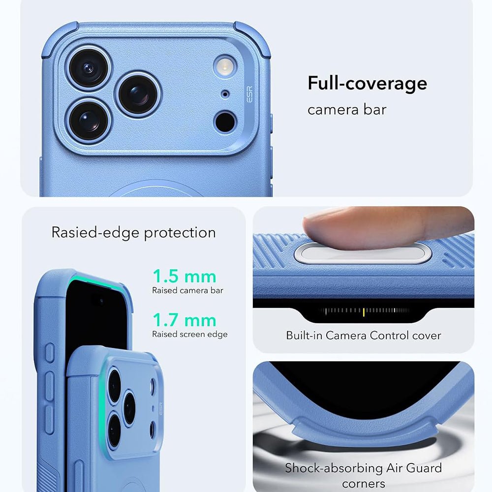 ESR iPhone 18 Pro / iPhone 17 Pro - Σκληρή Θήκη με Πλαίσιο Σιλικόνης - Cyber Halolock - Light Blue