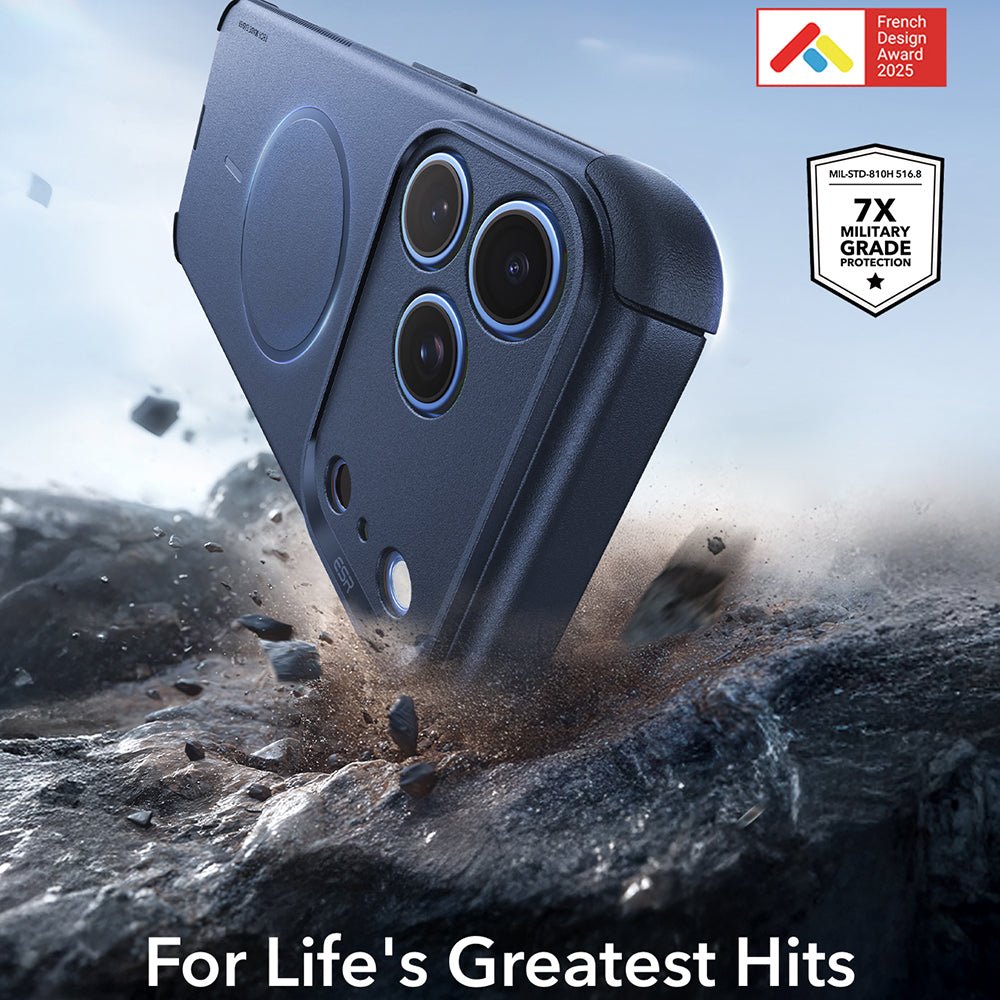 ESR iPhone 18 Pro / iPhone 17 Pro - Σκληρή Θήκη με Πλαίσιο Σιλικόνης - Cyber Halolock - Navy Blue