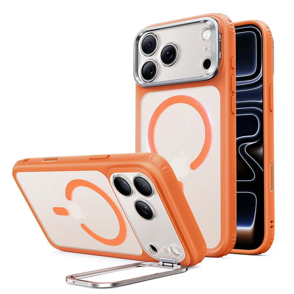 ESR iPhone 18 Pro / iPhone 17 Pro - Σκληρή Θήκη με Πλαίσιο Σιλικόνης και Stand - Classic Hybrid HaloLock Kickstand - Frosted Orange