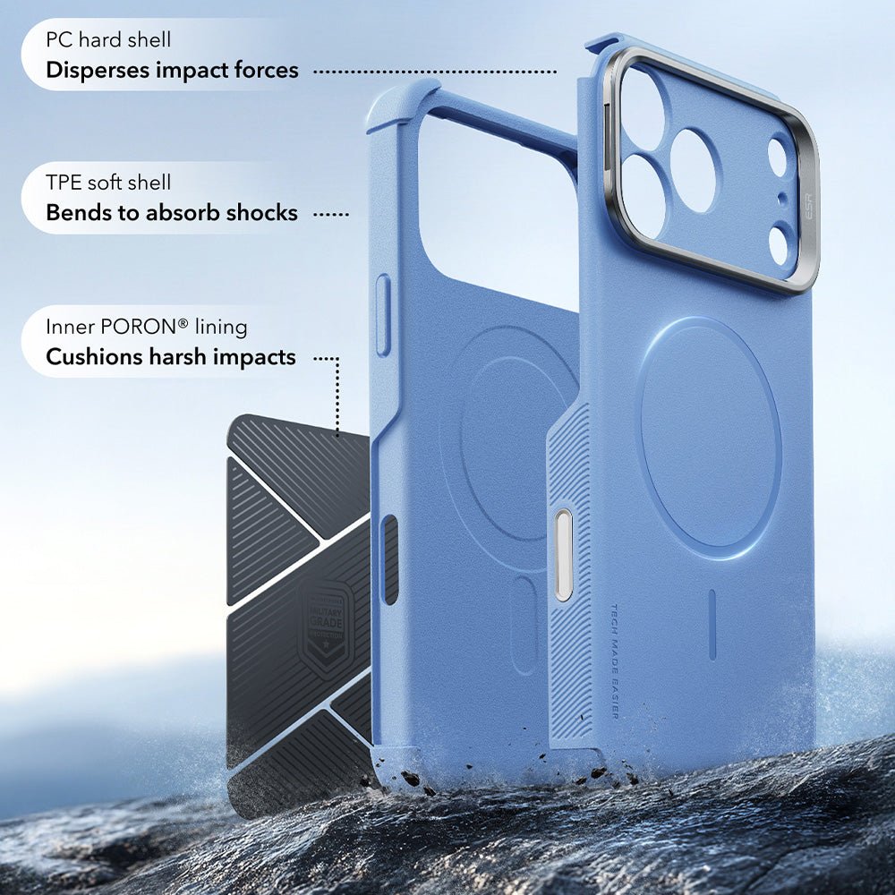 ESR iPhone 18 Pro / iPhone 17 Pro - Σκληρή Θήκη με Stand και MagSafe - Cyber Armor Kickstand - Light Blue