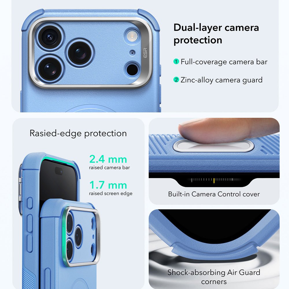 ESR iPhone 18 Pro / iPhone 17 Pro - Σκληρή Θήκη με Stand και MagSafe - Cyber Armor Kickstand - Light Blue