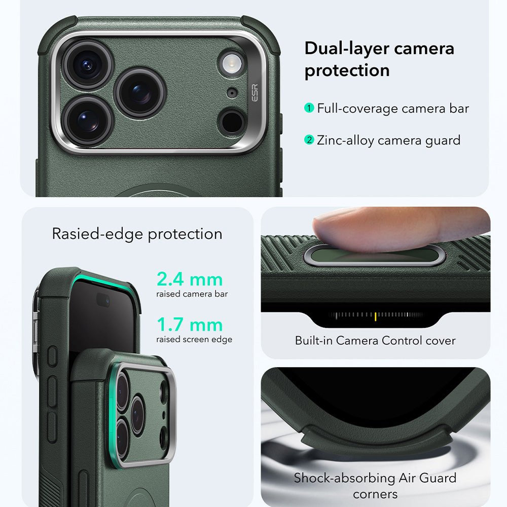 ESR iPhone 18 Pro / iPhone 17 Pro - Σκληρή Θήκη με Stand και MagSafe - Cyber Armor Kickstand - Olive Green