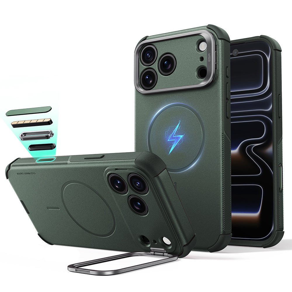 ESR iPhone 18 Pro / iPhone 17 Pro - Σκληρή Θήκη με Stand και MagSafe - Cyber Armor Kickstand - Olive Green
