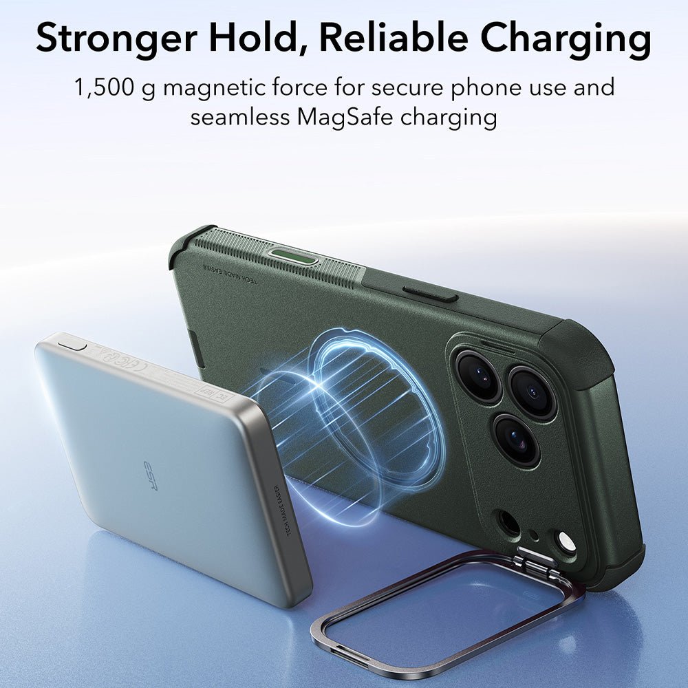 ESR iPhone 18 Pro / iPhone 17 Pro - Σκληρή Θήκη με Stand και MagSafe - Cyber Armor Kickstand - Olive Green
