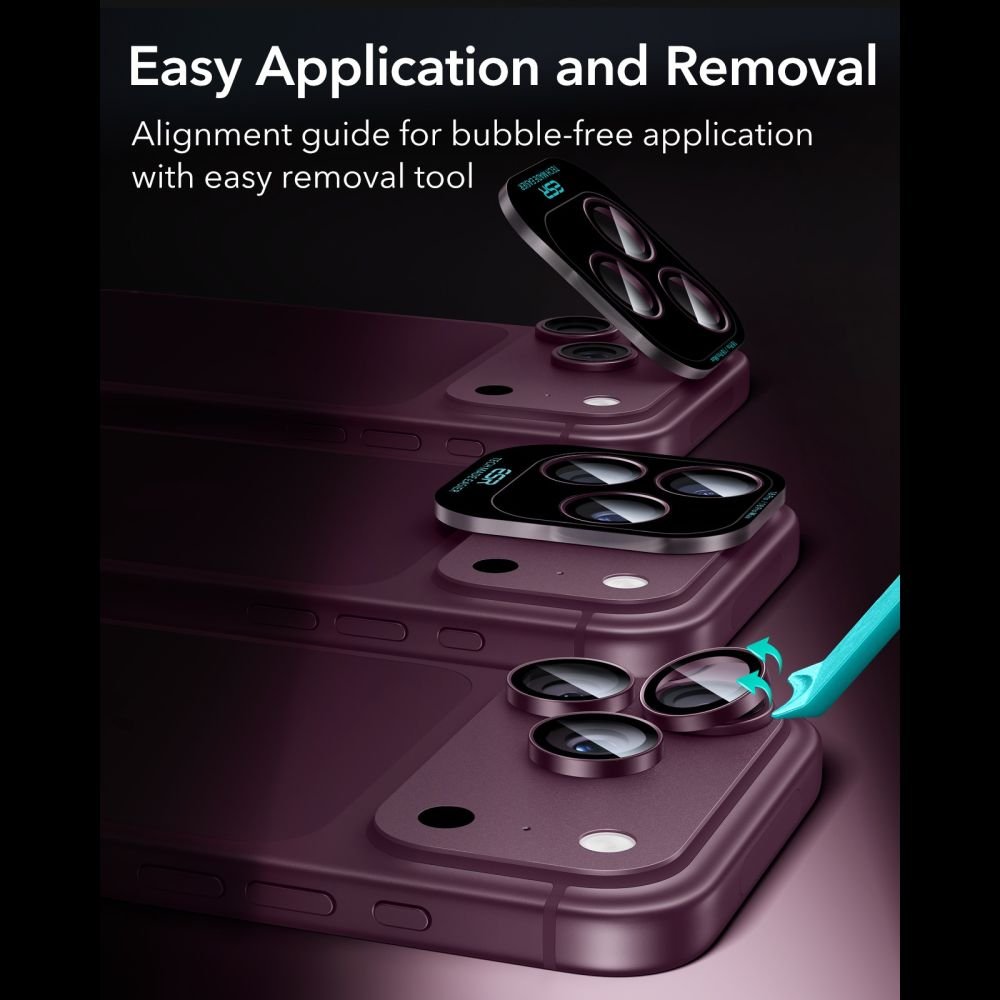 ESR iPhone 18 Pro / iPhone 18 Pro Max Αντιχαρακτικό Γυαλί για την Κάμερα - Armorite - Deep Burgundy