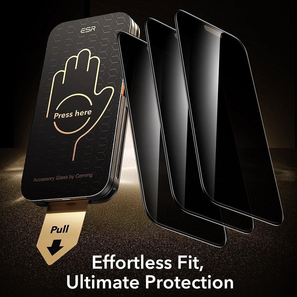 ESR iPhone 18 Pro Max - Αντιχαρακτικό Γυαλί Οθόνης - Armorite Pro UltraFit - 3 Τεμάχια - Privacy