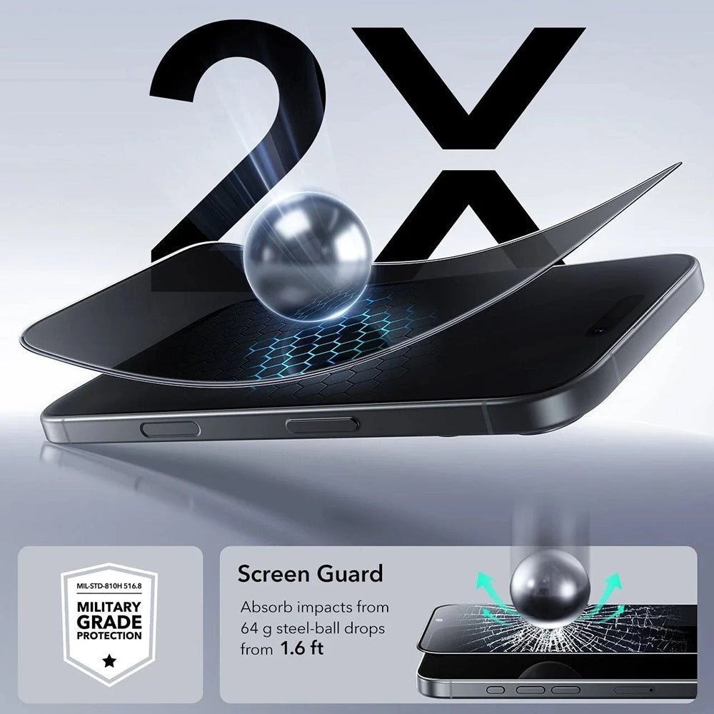 ESR iPhone 18 Pro Max - Full Screen Αντιχαρακτικό Γυαλί Οθόνης - UltraFit Classic - 3 Τεμάχια - Privacy