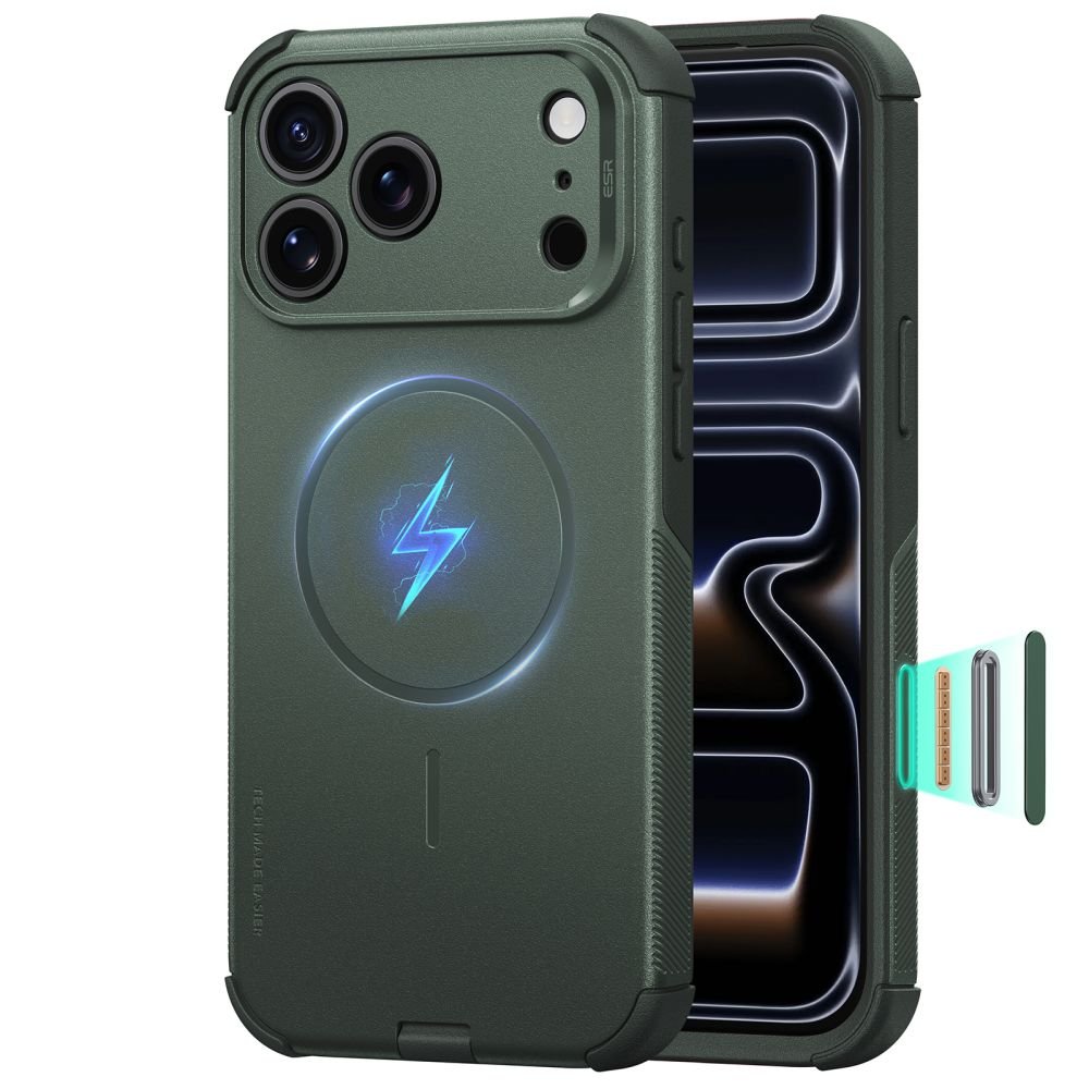 ESR iPhone 18 Pro Max / iPhone 17 Pro Max - Σκληρή Θήκη MagSafe με Πλαίσιο Σιλικόνης - Cyber Tough - Green