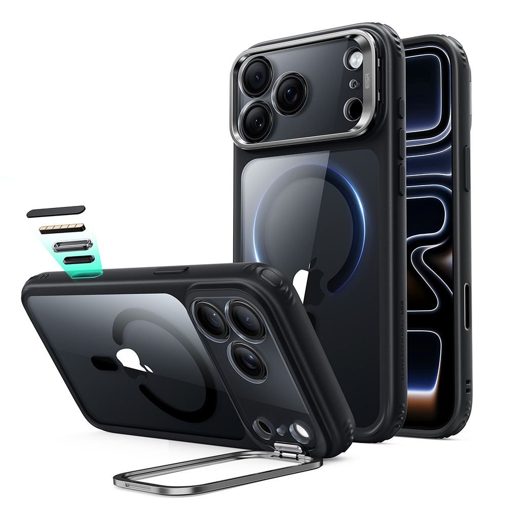 ESR iPhone 18 Pro Max / iPhone 17 Pro Max - Σκληρή Θήκη MagSafe με Πλαίσιο Σιλικόνης και Σταντ - Classic Hybrid Kickstand - Clear / Black