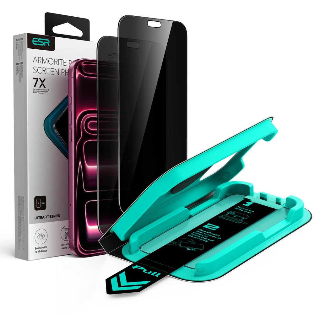 ESR iPhone 18 Pro Max - Privacy Αντιχαρακτικό Γυαλί Οθόνης - UltraFit Armorite - 2 Τεμάχια - Privacy