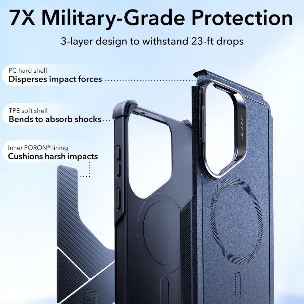 ESR Samsung Galaxy S26 Ultra - Σκληρή Θήκη με Πλαίσιο Σιλικόνης και MagSafe - Cyber Tough Kickstand - Blue