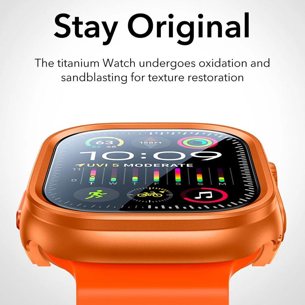 ESR Θήκη Apple Watch Ultra (1/2/3) - 49mm - Σετ με Αντιχαρακτικό Γυαλί Οθόνης και Θήκη - Armorite Protection Set - Titanium