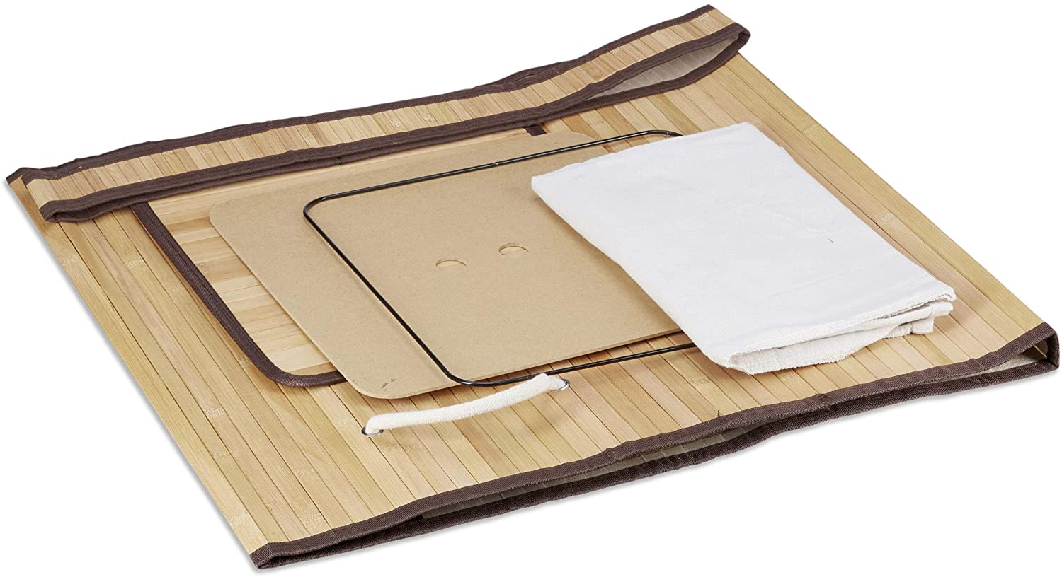 Relaxdays Καλάθι Απλύτων από Μπαμπού με Τετράγωνο Καπάκι - Natural - 4052025943714