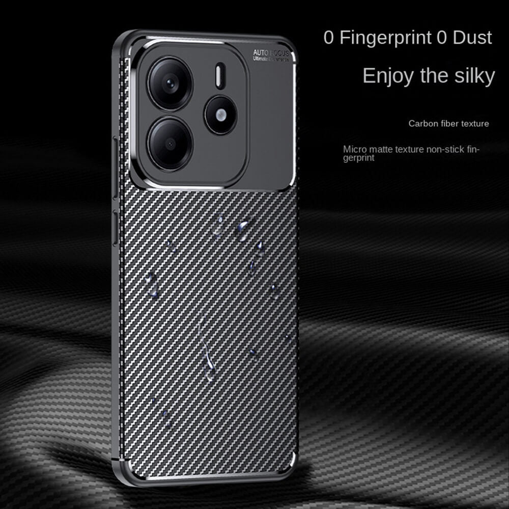 Techsuit Xiaomi Redmi Note 14 5G - CarbonFiber - Θήκη Σιλικόνης - Black