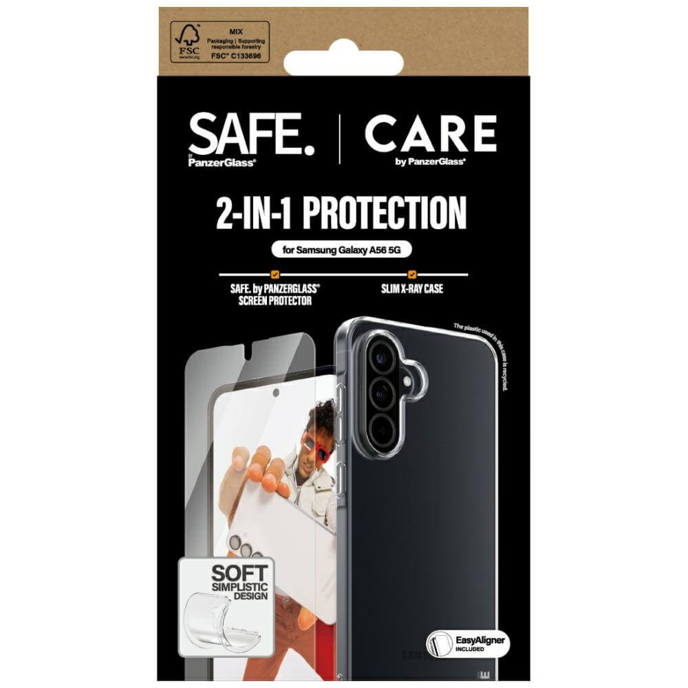 Care by PanzerGlass Samsung Galaxy A56 5G - Fashion 2in1 Σετ με 1 Αντιχαρακτικό Γυαλί Οθόνης και 1 Θήκη Σιλικόνης - Clear