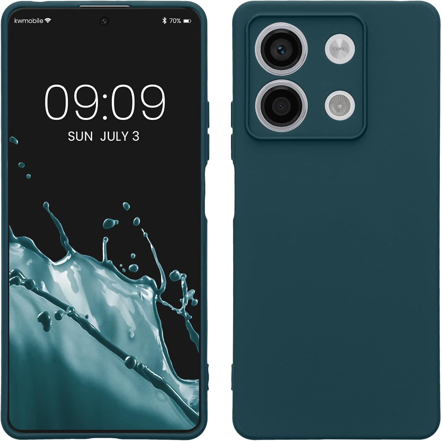 KW Xiaomi Redmi Note 13 5G Λεπτή Θήκη Σιλικόνης Rubberized TPU - Matte Petrol