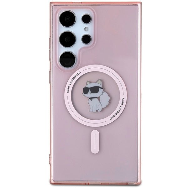 Karl Lagerfeld Samsung Galaxy S24 Ultra - IML Choupette - Magsafe Σκληρή Θήκη με Πλαίσιο Σιλικόνης - Pink - KLHMS24LHFCCNOP