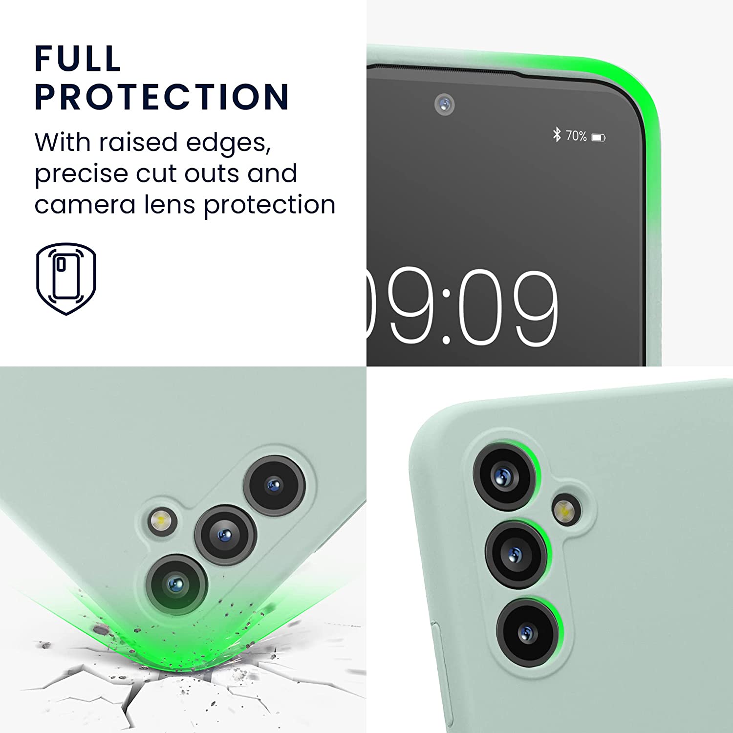 KW Samsung Galaxy A54 5G Θήκη Σιλικόνης Rubberized TPU - Cool Mint - 60795.200