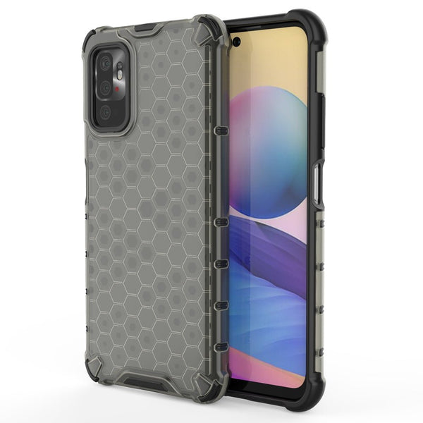 OEM Xiaomi Redmi Note 10 5G / Poco M3 Pro 5G Honeycomb Σκληρή Θήκη με Πλαίσιο Σιλικόνης - Black