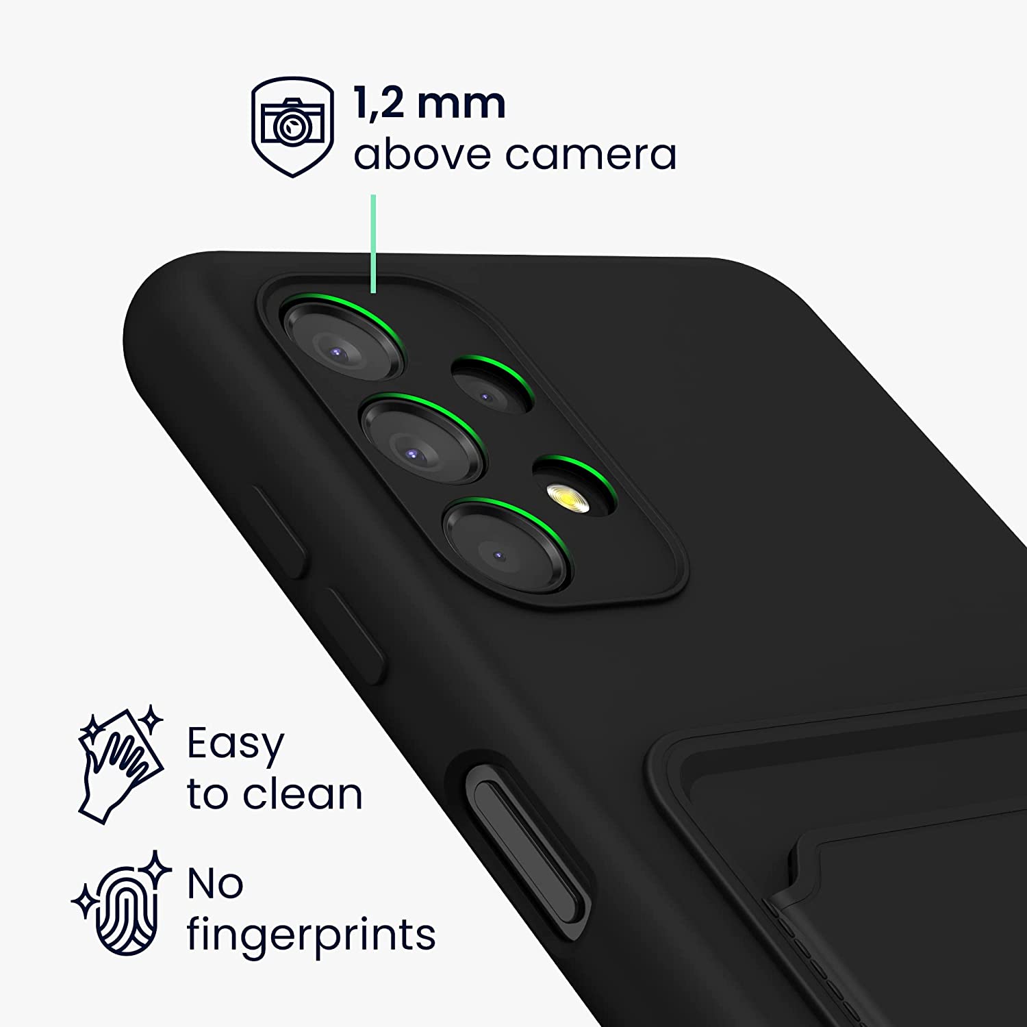 KW Samsung Galaxy A13 4G Θήκη Σιλικόνης TPU με Υποδοχή για Κάρτα - Black - 58144.01