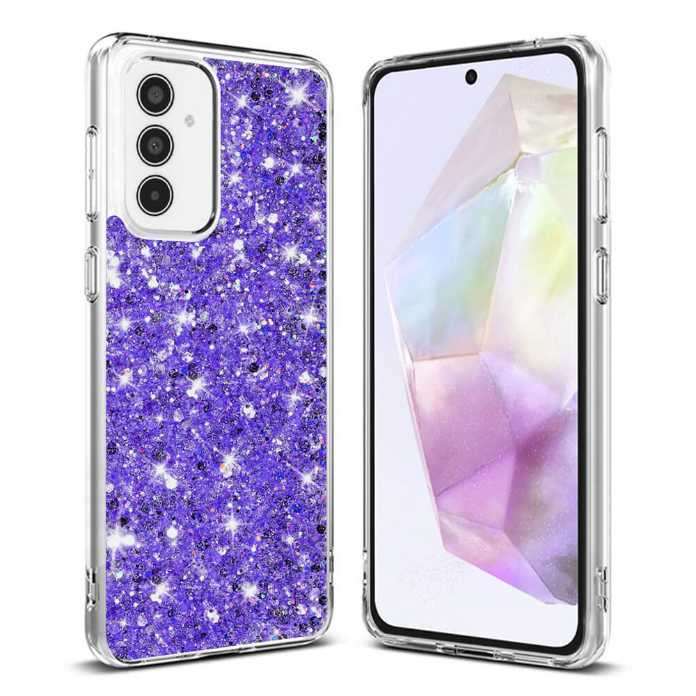 Techsuit Samsung Galaxy A35 5G - Sparkly Glitter - Σκληρή Θήκη με Πλαίσιο Σιλικόνης - Purple