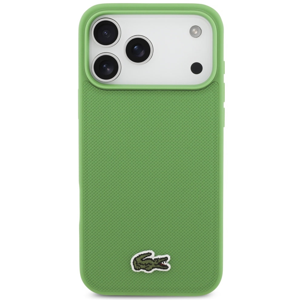 Lacoste iPhone 17 Pro Max - Iconic Petit Pique Woven Logo MagSafe - Σκληρή Θήκη με Πλαίσιο Σιλικόνης - Green