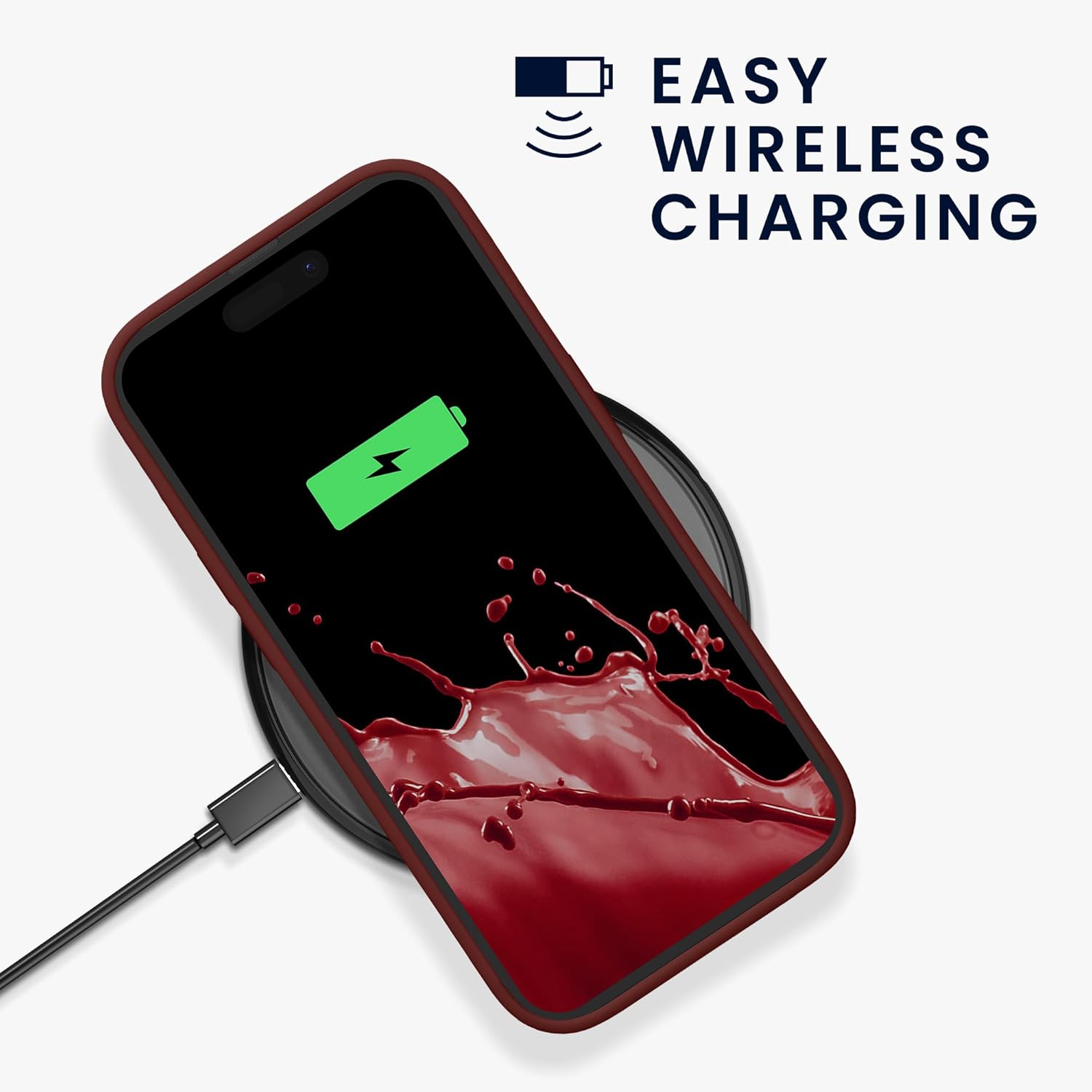 KW iPhone 15 Pro Max Θήκη Σιλικόνης Rubberized TPU - Tawny Red