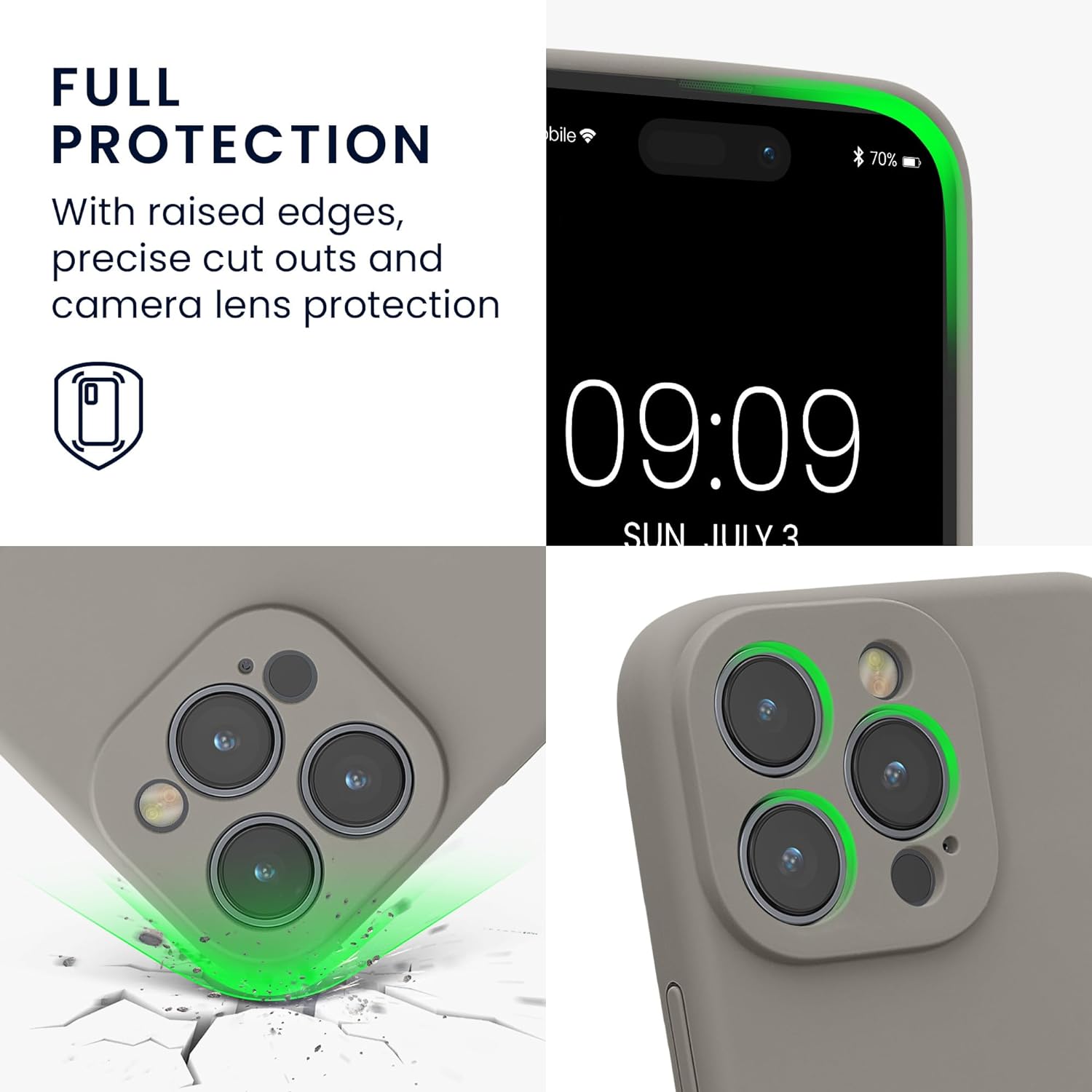 KW iPhone 15 Pro Max Θήκη Σιλικόνης Rubberized TPU - Stone Dust