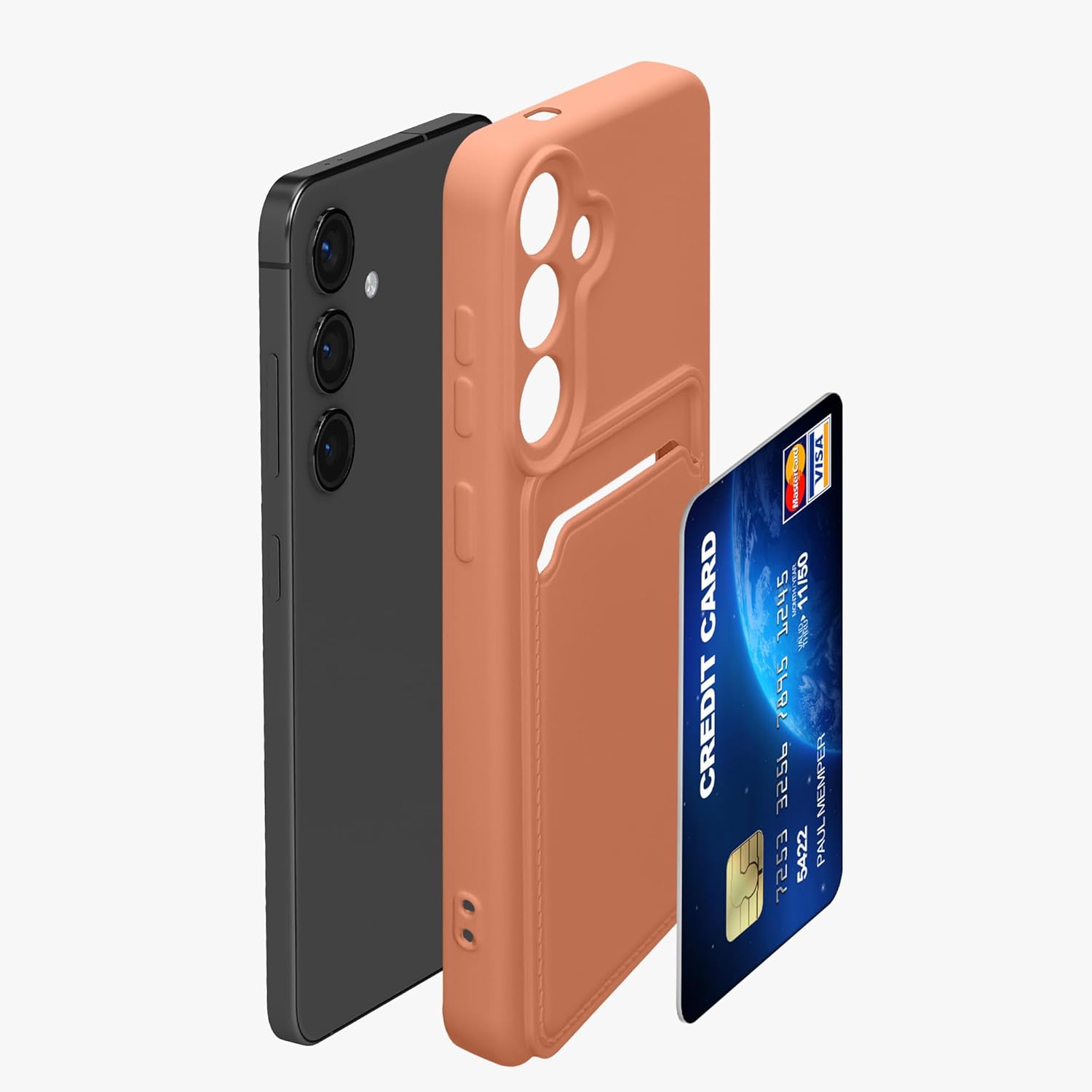 KW Samsung Galaxy S24 Θήκη Σιλικόνης TPU με Υποδοχή για Κάρτα - Grapefruit Pink