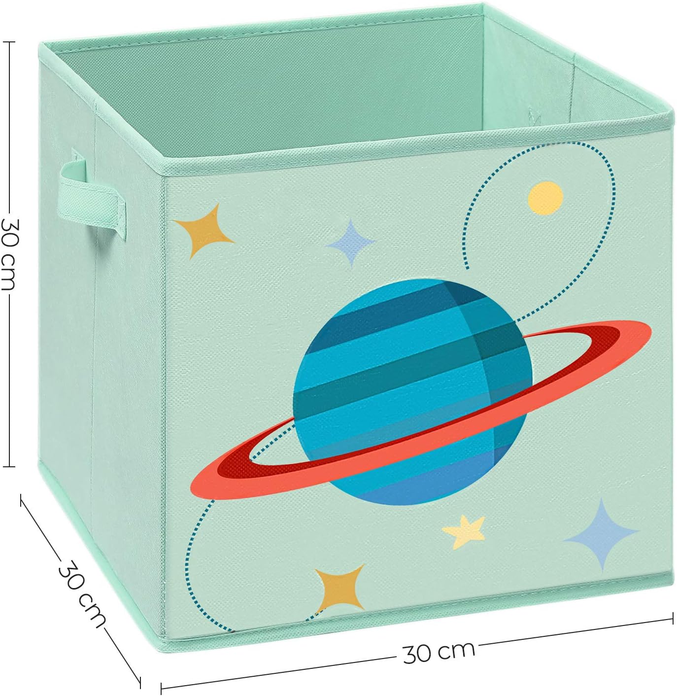 Songmics Σετ με 3 Παιδικά Κουτιά Αποθήκευσης Παιχνιδιών με Χερούλια - Space Theme - Green - RFB001G03