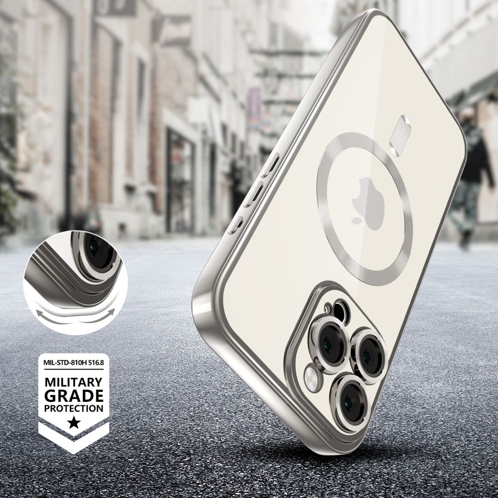 Tech-Protect iPhone 16 Pro MagFlex Θήκη Σιλικόνης TPU με MagSafe - Διάφανη / Shiny Titanium