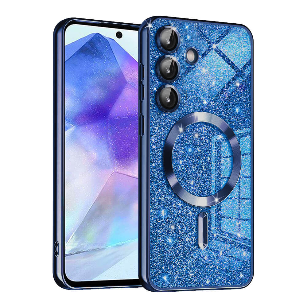 Techsuit Samsung Galaxy A55 5G - Luxury Glitter MagSafe - Θήκη Σιλικόνης - Deep Blue